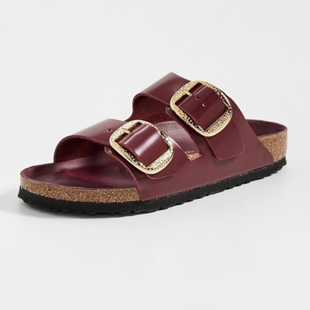 NEW Birkenstock SIze 36 Arizona Big Hammered Buckle High Shine Sandals Zinfandel